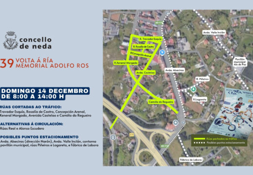 O Concello anuncia as restricións no tráfico en Neda pola saída o domingo da “Volta á Ría- Memorial Adolfo Ros”