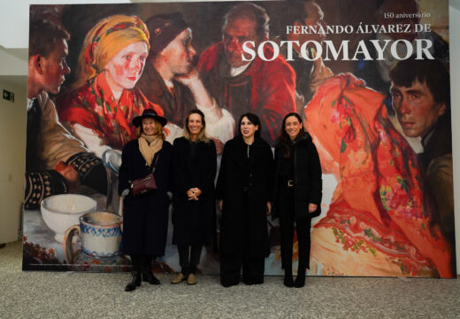 Lorenzana visita na Fundación Barrié a exposición dedicada a Fernando Álvarez de Sotomauor acompañada por familiares do artista