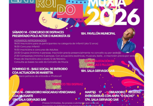 O Entroido de Muxía 2026 sobe o nivel cun concurso de disfraces presentado polo humorista ISI