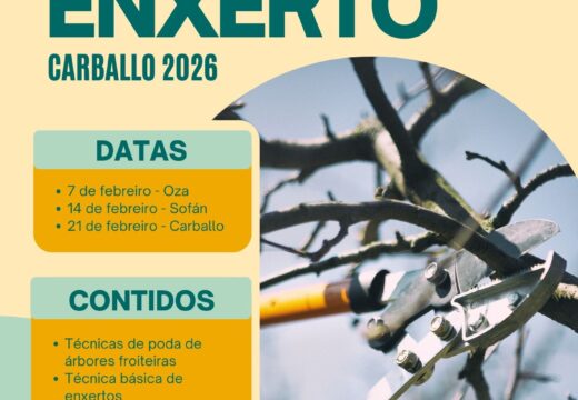 Volven os cursos básicos de poda e enxerto organizados polo Concello de Carballo e Dixardín