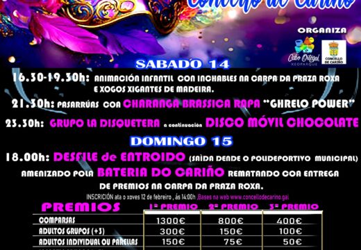 Cariño repartirá preto de 3.600 euros en premios durante a súa festa do Entroido