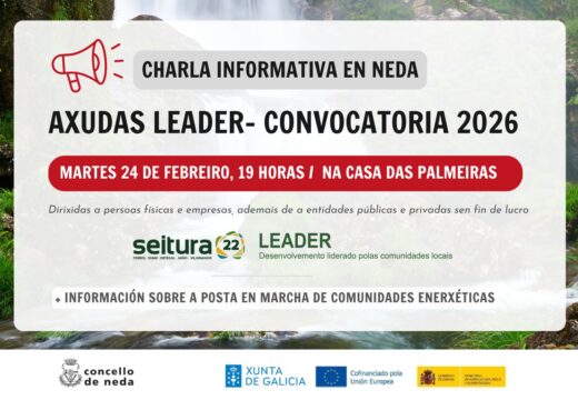 Neda acolle o próximo martes unha charla de Seitura 22 sobre as axudas do Leader e as comunidades enerxéticas