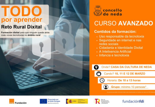 Neda programa un curso de formación sobre seguridade en internet e uso da intelixencia artificial