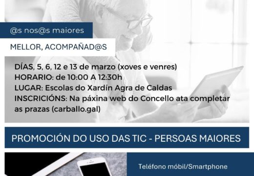 Amigos de Galicia impartirá en Carballo un novo taller de promoción das TIC para persoas maiores de 60 anos