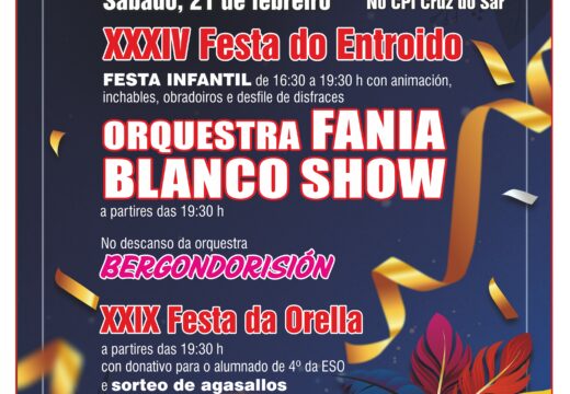 A XXXIV Festa do Entroido encherá Bergondo de disfraces, música e animación o 21 de febreiro