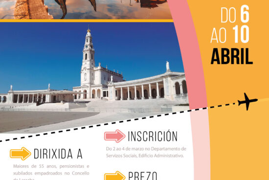 O concello organiza unha excursión cultural a Portugal para persoas maiores de 55 anos, xubiladas ou pensionistas