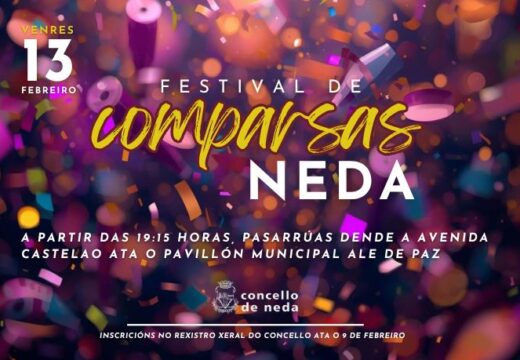 Neda abre este martes o prazo para inscribirse no seu festival de comparsas, arranque do Entroido 2026