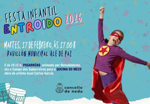 Neda programa o martes de carnaval a festa de entroido infantil e a tradicional queima do meco