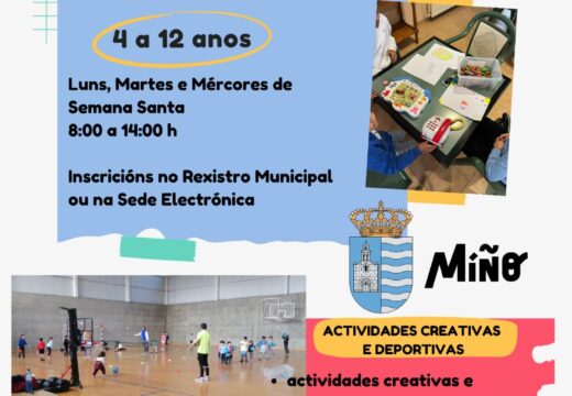O Concello de Miño lanza un campamento de Semana Santa para facilitar a conciliación familiar
