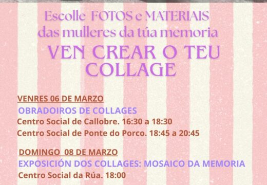 Callobre e Ponte do Porco acollen talleres de colaxe para conmemorar o Día Internacional da Muller