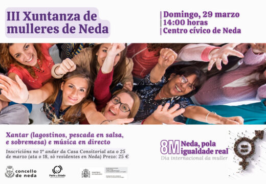 Aberto o prazo para anotarse na “III Xuntanza de mulleres de Neda”