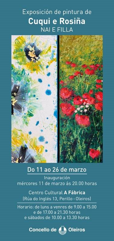 O Centro Cultural A Fábrica acollerá a mostra pictórica “Nai e filla” de Cuqui e Rosiña do 11 ao 26 de marzo