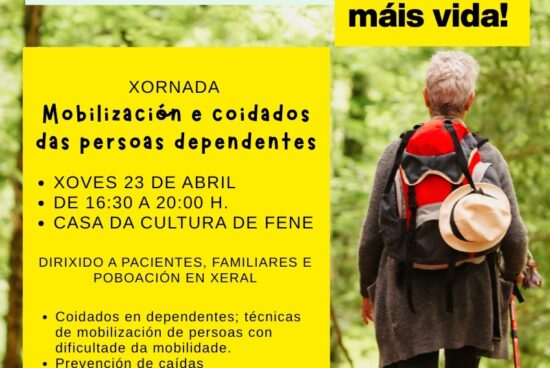 Aberto o prazo de inscrición para a xornada sobre mobilización e coidado das persoas dependentes que se celebrará o 23 de abril