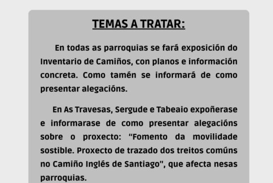 Carral pon en marcha o programa ‘Parroquia a parroquia’ para informar sobre o Inventario de Camiños