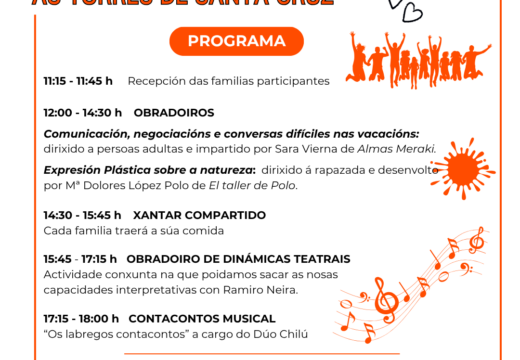 O Concello organiza un encontro para familias con actividades lúdicas e obradoiros sobre educación