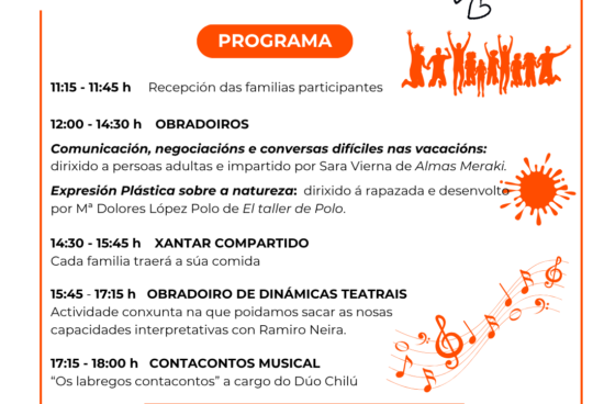 O Concello organiza un encontro para familias con actividades lúdicas e obradoiros sobre educación