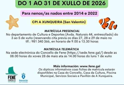 O Concello de Fene anuncia unha nova edición do campus Verán Máis Alá