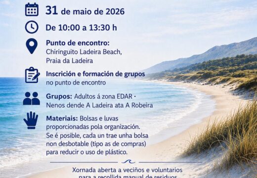 O litoral de Corrubedo será obxecto da segunda limpeza de praias no 31 de maio