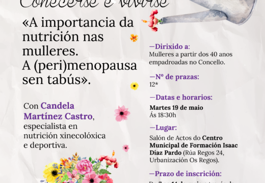 O Concello organiza un obradoiro para mulleres sobre a importancia da nutrición na (peri)menopausa