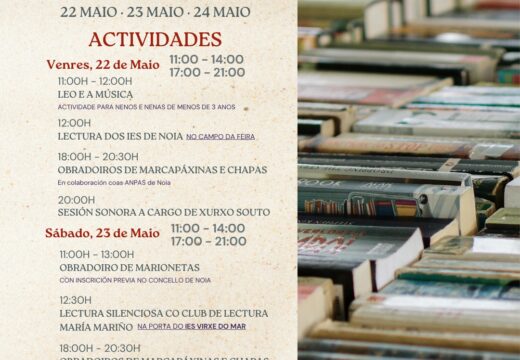 A Feira do Libro de Noia converterá a vila nun gran punto de encontro coa lectura, a cultura e a creatividade
