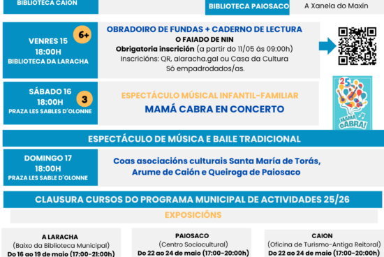 O concello festexará As Letras Galegas cunha ampla programación cultural para todos os públicos