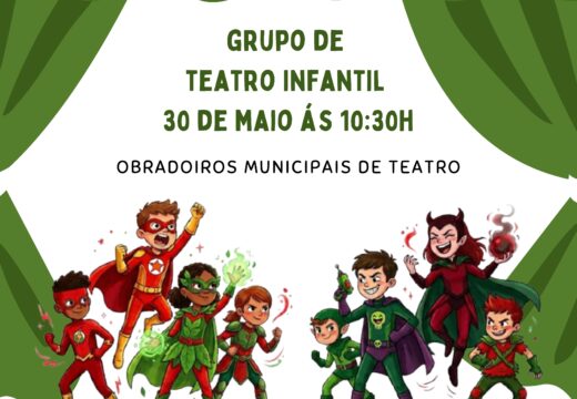 Mostra de fin de curso dos obradoiros de teatro infantís o sábado 30 de maio nas Torres de Santa Cruz