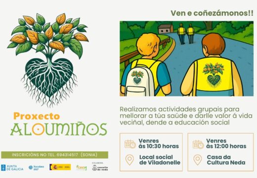 O proxecto de dinamización comunitaria Aloumiños preséntase este xoves á veciñanza de Neda e Viladonelle