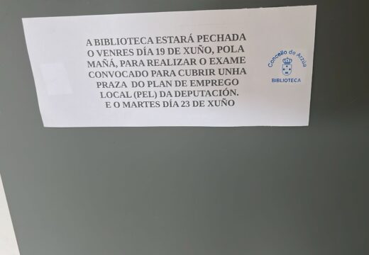O PP de Arzúa denuncia o escaso horario da Biblioteca Municipal en plena época de exames
