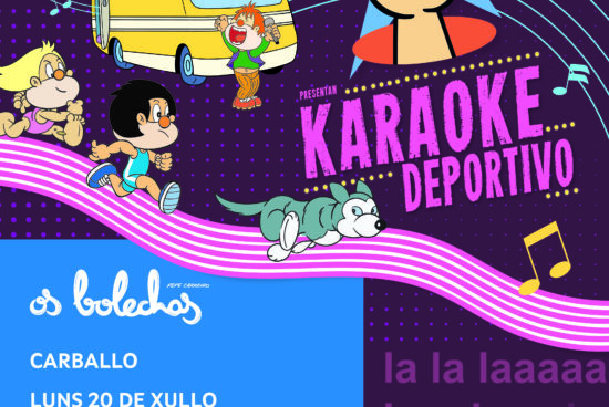 Os Bolechas chegan á praia de Razo co seu divertido “Karaoke deportivo”