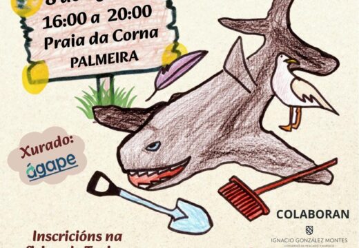 A praia da Corna, última parada da terceira edición da xuntanza de esculturas de area