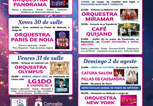 A orquestra New York substituirá a actuación de Nueva Línea nas festas do verán de Ribeira