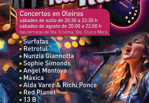 Todos os sábados de verán haberá música na rúa en Santa Cristina, Santa Cruz e Mera