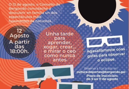 Bergondo organiza a xornada familiar «Mira cara arriba» no Mosteiro de San Salvador para observar a eclipse solar do 12 de agosto