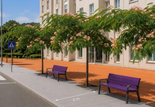 O Concello de Fene continúa mellorando as beirarrúas da avenida de Tarrío e completará a actuación coa plantación de árbores