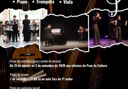 Toma nota dos prazos de inscrición para a proba extraordinaria de acceso a 1º de Grao Elemental e para Iniciación Musical no Conservatorio de Carballo