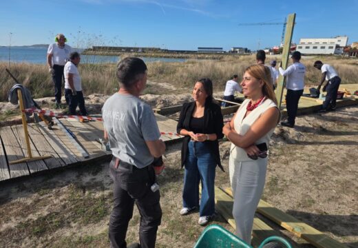 O TAHUME XI inicia a reconstrución integral da pasarela do Carreiro, en Aguiño, a actuación de maior contía da historia dos Obradoiros de Emprego