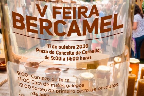 A Praza do Concello acollerá o 11 de outubro a quinta edición de Bercamel, a feira do mel galego