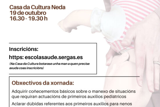 Neda programa un obradoiro sobre primeiros auxilios na infancia coa Escola Galega de Saúde para Cidadáns