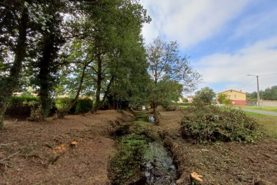 En marcha os traballos de retirada da vexetación do río Basteiro entre As Augas e Santa María