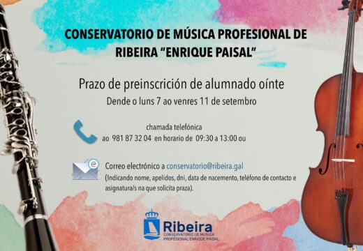 O Concello de Ribeira abre o prazo de matrícula para a Escola Municipal de Música